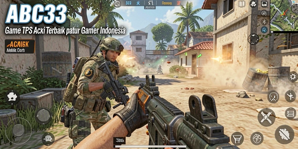 Tangkapan layar ABC33 menampilkan aksi pertempuran seru di lingkungan yang dinamis.
