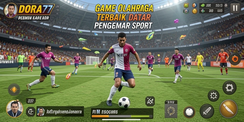Screenshot gameplay DORA77 yang menampilkan aksi seru olahraga.