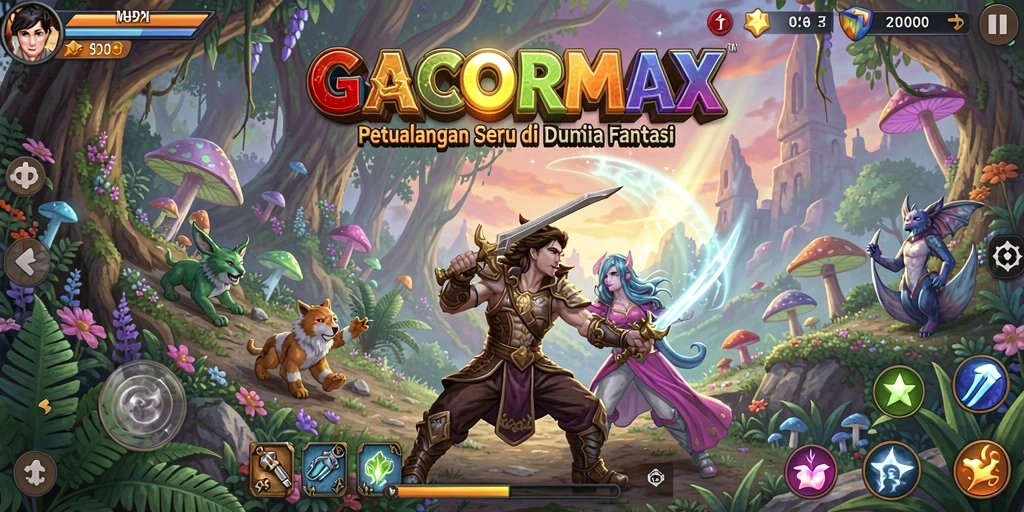 Tampilan gameplay GACORMAX yang menegangkan di dunia fantastis.