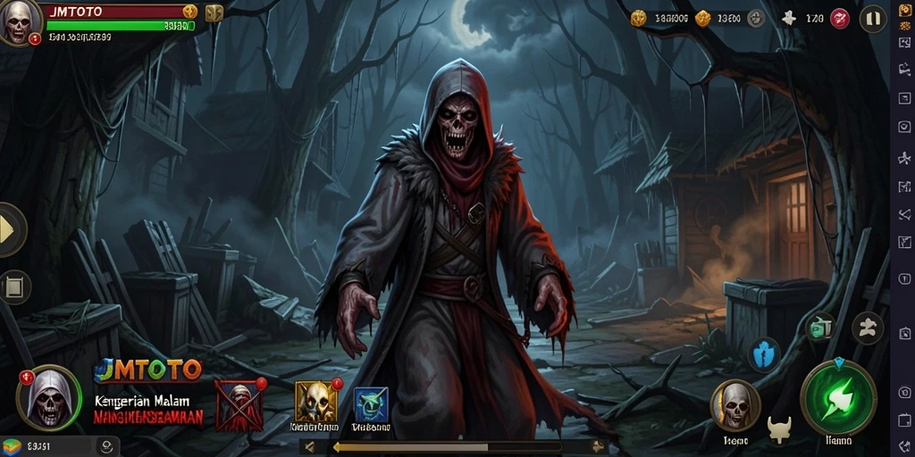 Tampilan gameplay <strong>JMTOTO</strong> yang menegangkan dan menyeramkan.