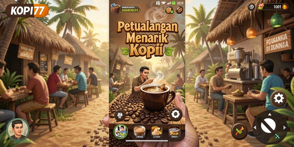 Tampilan gameplay petualangan seru dalam KOPI77 dengan grafik menarik.