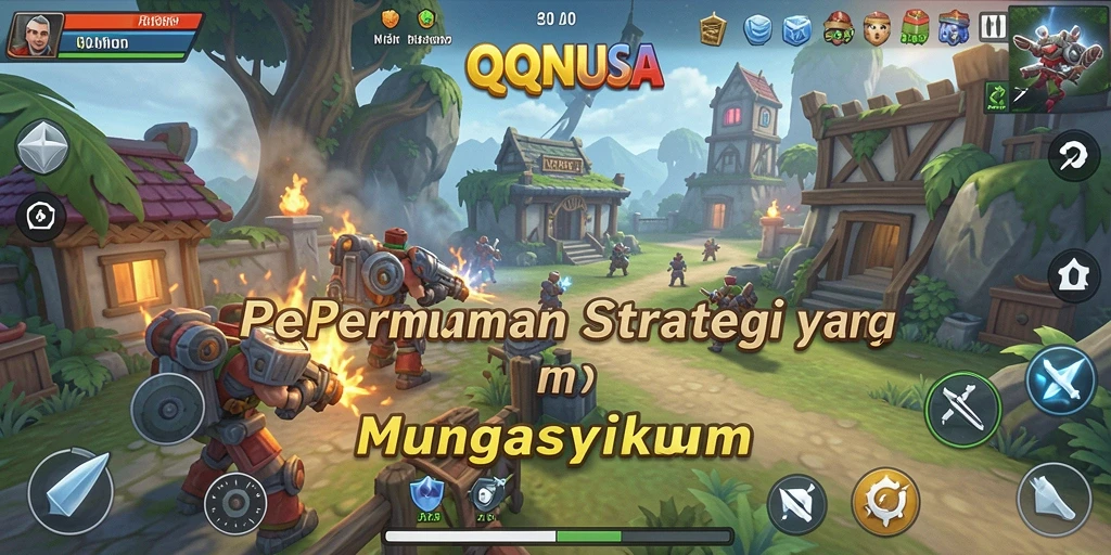 Tangkapan layar gameplay QQNUSA yang memperlihatkan strategi pertarungan.