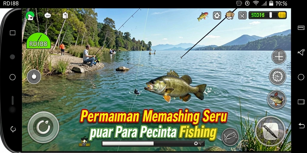 Gameplay RDI88 yang menampilkan pengalaman memancing seru.