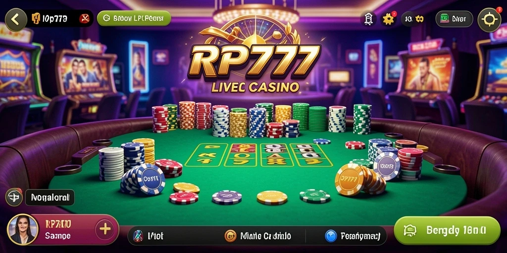 Tampilan gameplay Live Casino yang memukau di RP777.