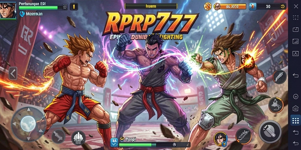Tampilkan pertarungan epik dalam gameplay RPRP777 yang mendebarkan.