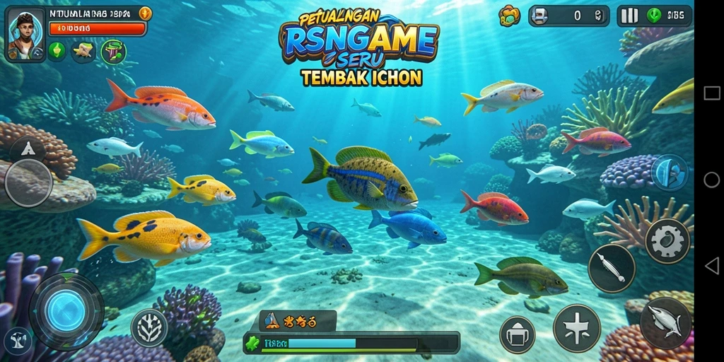 Screenshot RSNGAME menampilkan keseruan dalam berburu ikan.