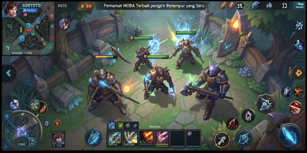 Screenshot gameplay SORTOTO yang menampilkan pertempuran epik antar tim.