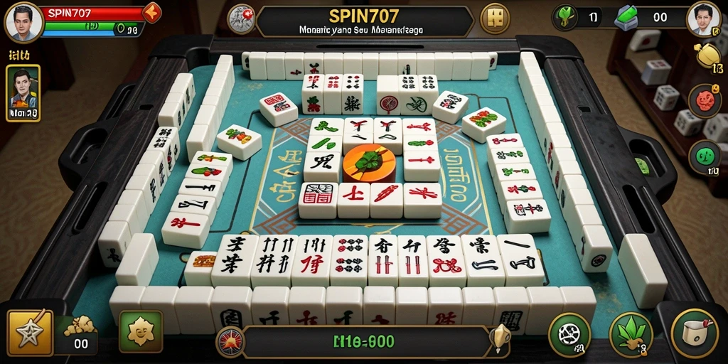 Screenshot SPIN707 menampilkan gameplay Mahjong yang menarik dan penuh strategi.