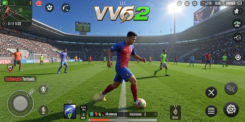 Screenshot VV62 menampilkan aksi seru dalam permainan olahraga.