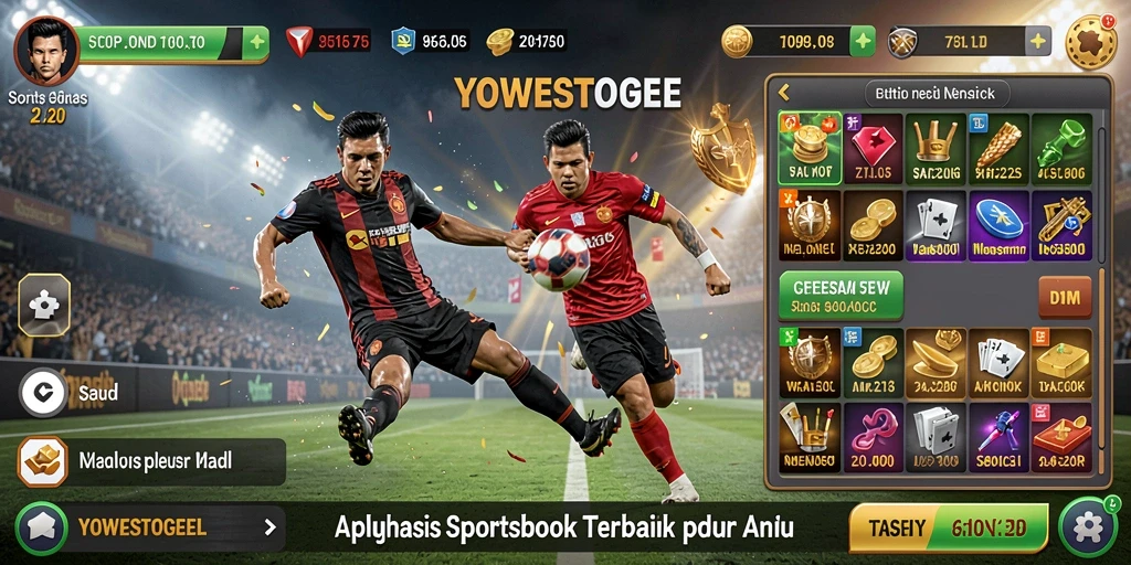 Tampilan utama YOWESTOGEL dengan fitur taruhan olahraga yang menarik.